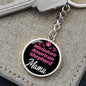 Dog Mom Keyring Miniature American Shepherd Mama Circle Keychain Stainless Steel or 18k Gold-Express Your Love Gifts