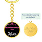 Dog Mom Keyring Norrbottenspets Mama Circle Keychain Stainless Steel or 18k Gold-Express Your Love Gifts