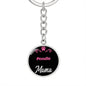 Dog Mom Keyring Poodle Mama Circle Keychain Stainless Steel or 18k Gold-Express Your Love Gifts