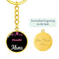 Dog Mom Keyring Poodle Mama Circle Keychain Stainless Steel or 18k Gold-Express Your Love Gifts