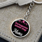 Dog Mom Keyring Portuguese Water Dog Mama Circle Keychain Stainless Steel or 18k Gold-Express Your Love Gifts