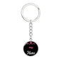Dog Mom Keyring Pug Mama Circle Keychain Stainless Steel or 18k Gold-Express Your Love Gifts