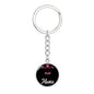 Dog Mom Keyring Puli Mama Circle Keychain Stainless Steel or 18k Gold-Express Your Love Gifts