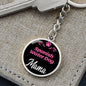 Dog Mom Keyring Spanish Water Dog Mama Circle Keychain Stainless Steel or 18k Gold-Express Your Love Gifts