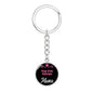 Dog Mom Keyring Toy Fox Terrier Mama Circle Keychain Stainless Steel or 18k Gold-Express Your Love Gifts
