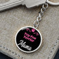 Dog Mom Keyring Toy Fox Terrier Mama Circle Keychain Stainless Steel or 18k Gold-Express Your Love Gifts