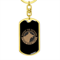 DOG MOM LIFE Keychain Stainless Steel or 18k Gold Dog Tag Keyring-Express Your Love Gifts