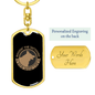 DOG MOM LIFE Keychain Stainless Steel or 18k Gold Dog Tag Keyring-Express Your Love Gifts