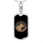 DOG MOM LIFE Keychain Stainless Steel or 18k Gold Dog Tag Keyring-Express Your Love Gifts