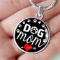 Dog Mom Necklace Circle Pendant Stainless Steel or 18k Gold 18-22"-Express Your Love Gifts