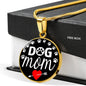 Dog Mom Necklace Circle Pendant Stainless Steel or 18k Gold 18-22"-Express Your Love Gifts