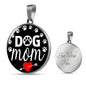 Dog Mom Necklace Circle Pendant Stainless Steel or 18k Gold 18-22"-Express Your Love Gifts