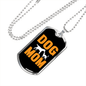Dog Mom Orange Necklace Stainless Steel or 18k Gold Dog Tag 24" Chain-Express Your Love Gifts