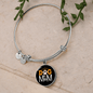 Dog Mom Paw Bracelet Stainless Steel or 18k Gold Circle Bangle-Express Your Love Gifts