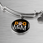 Dog Mom Paw Bracelet Stainless Steel or 18k Gold Circle Bangle-Express Your Love Gifts