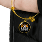 Dog Mom Paw Bracelet Stainless Steel or 18k Gold Circle Bangle-Express Your Love Gifts