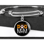 Dog Mom Paw Bracelet Stainless Steel or 18k Gold Circle Bangle-Express Your Love Gifts