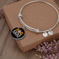Dog Mom Paw Bracelet Stainless Steel or 18k Gold Circle Bangle-Express Your Love Gifts