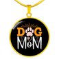 Dog Mom Paw Circle Necklace Stainless Steel or 18k Gold 18-22"-Express Your Love Gifts