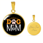 Dog Mom Paw Circle Necklace Stainless Steel or 18k Gold 18-22"-Express Your Love Gifts