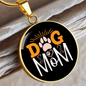 Dog Mom Paw Circle Necklace Stainless Steel or 18k Gold 18-22"-Express Your Love Gifts