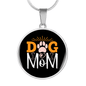Dog Mom Paw Circle Necklace Stainless Steel or 18k Gold 18-22"-Express Your Love Gifts