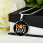 Dog Mom Paw Circle Necklace Stainless Steel or 18k Gold 18-22"-Express Your Love Gifts