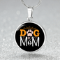 Dog Mom Paw Circle Necklace Stainless Steel or 18k Gold 18-22"-Express Your Love Gifts