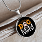 Dog Mom Paw Circle Necklace Stainless Steel or 18k Gold 18-22"-Express Your Love Gifts