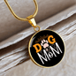 Dog Mom Paw Circle Necklace Stainless Steel or 18k Gold 18-22"-Express Your Love Gifts