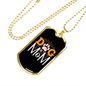 Dog Mom Paw Heart Necklace Stainless Steel or 18k Gold Dog Tag 24" Chain-Express Your Love Gifts