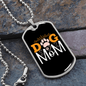 Dog Mom Paw Heart Necklace Stainless Steel or 18k Gold Dog Tag 24" Chain-Express Your Love Gifts