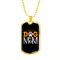 Dog Mom Paw Heart Necklace Stainless Steel or 18k Gold Dog Tag 24" Chain-Express Your Love Gifts