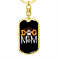 Dog Mom Paw Keychain Stainless Steel or 18k Gold Dog Tag Keyring-Express Your Love Gifts