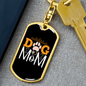 Dog Mom Paw Keychain Stainless Steel or 18k Gold Dog Tag Keyring-Express Your Love Gifts