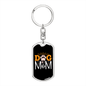 Dog Mom Paw Keychain Stainless Steel or 18k Gold Dog Tag Keyring-Express Your Love Gifts