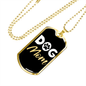 Dog Mom Paw Necklace Stainless Steel or 18k Gold Dog Tag 24" Chain-Express Your Love Gifts