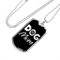 Dog Mom Paw Necklace Stainless Steel or 18k Gold Dog Tag 24" Chain-Express Your Love Gifts