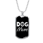 Dog Mom Paw Necklace Stainless Steel or 18k Gold Dog Tag 24" Chain-Express Your Love Gifts