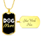Dog Mom Paw Necklace Stainless Steel or 18k Gold Dog Tag 24" Chain-Express Your Love Gifts