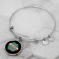 Dog Mom Paws Bracelet Stainless Steel or 18k Gold Circle Bangle-Express Your Love Gifts