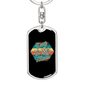 Dog Mom Paws Keychain Stainless Steel or 18k Gold Dog Tag Keyring-Express Your Love Gifts