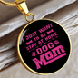 Dog Mom Pink (2) Circle Necklace Stainless Steel or 18k Gold 18-22"-Express Your Love Gifts