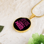 Dog Mom Pink (2) Circle Necklace Stainless Steel or 18k Gold 18-22"-Express Your Love Gifts