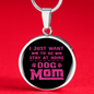 Dog Mom Pink (2) Circle Necklace Stainless Steel or 18k Gold 18-22"-Express Your Love Gifts