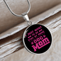 Dog Mom Pink (2) Circle Necklace Stainless Steel or 18k Gold 18-22"-Express Your Love Gifts