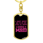Dog Mom Pink (2) Keychain Stainless Steel or 18k Gold Dog Tag Keyring-Express Your Love Gifts