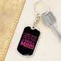 Dog Mom Pink (2) Keychain Stainless Steel or 18k Gold Dog Tag Keyring-Express Your Love Gifts