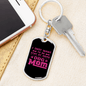 Dog Mom Pink (2) Keychain Stainless Steel or 18k Gold Dog Tag Keyring-Express Your Love Gifts