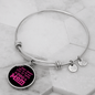 Dog Mom Pink Bracelet Stainless Steel or 18k Gold Circle Bangle-Express Your Love Gifts